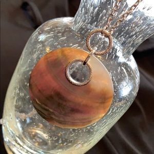 Cookie Lee shell pendant necklace silver